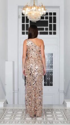 Eirini Makkou – Isabella Gold Lace with Coin Sized Sequin