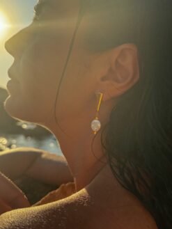 Hera- Dangle Pearl Earrings Silver