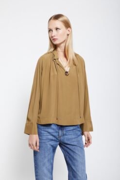 Ottod’Ame – Silk-blend blouse with drawstring Ottod’Ame – Silk-blend blouse with drawstring