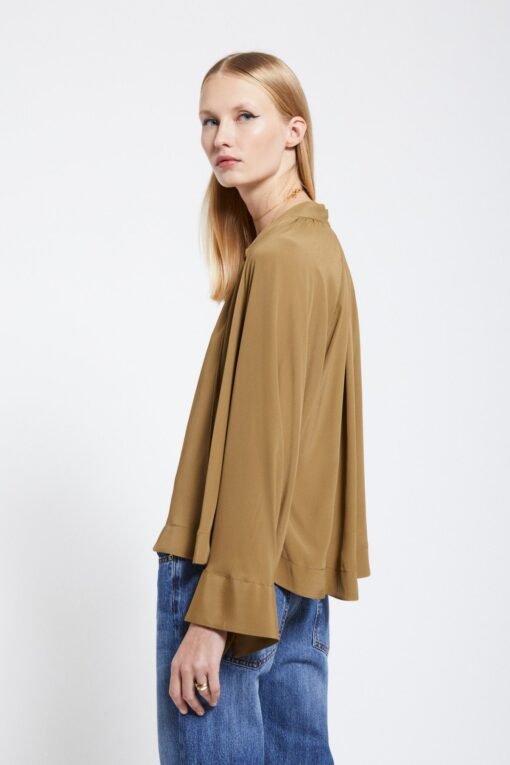 Ottod’Ame – Silk-blend blouse with drawstring