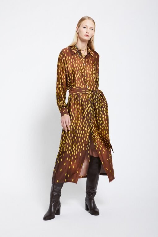 Ottod’Ame – Pure Viscose Long Chemisier with Sash