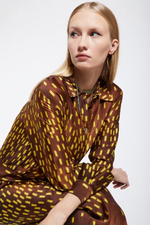 Ottod’Ame – Pure Viscose Long Chemisier with Sash