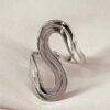 Waves- S.Steel Silver Plated Ring