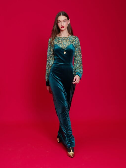 We Are Design – Velvet Gown Teal/Peacock