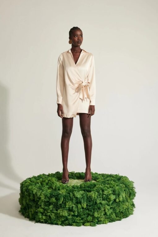 Le Sarte Del Sole – Solid Croisé Mini Dress