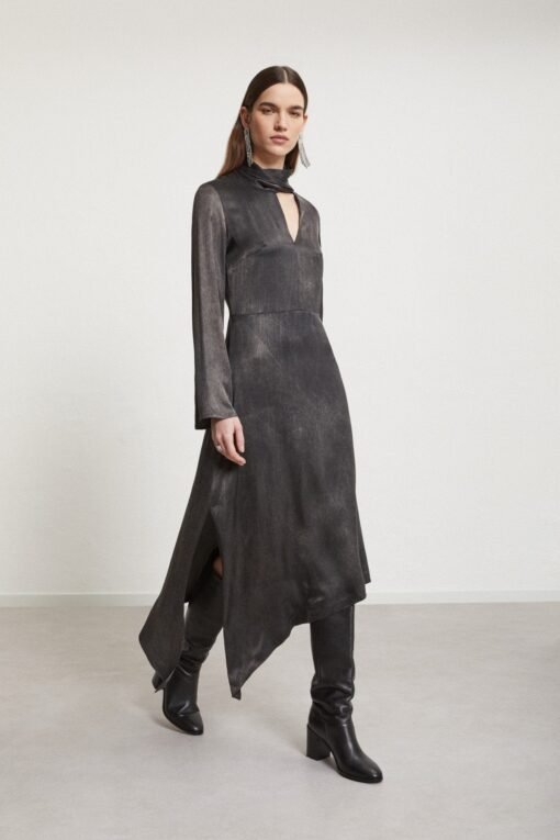 Ottod’Ame – Viscose Asymmetrical Dress with Sash
