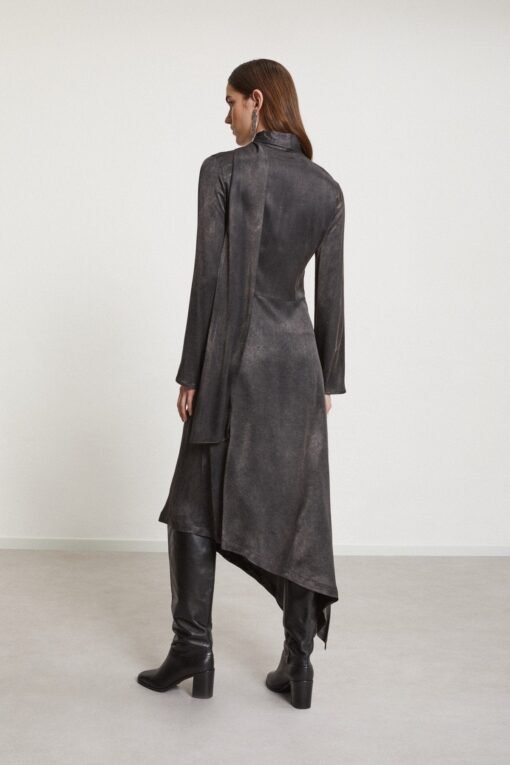 Ottod’Ame – Viscose Asymmetrical Dress with Sash