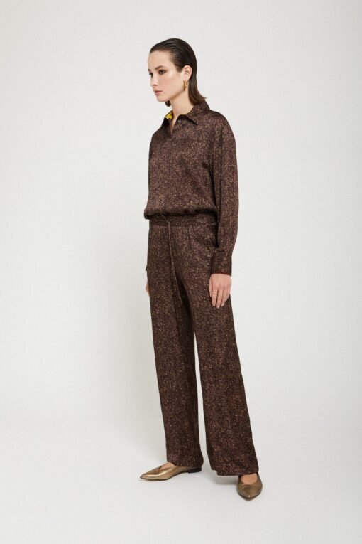 Ottod’Ame – Printed Pure Viscose Palazzo Trousers with Pockets