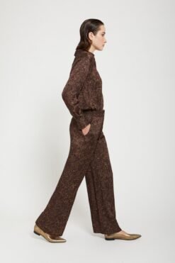 Ottod’Ame – Printed Pure Viscose Palazzo Trousers with Pockets