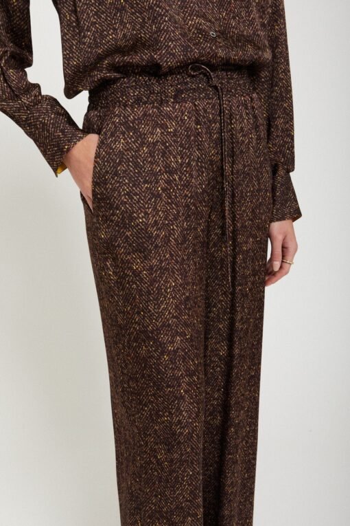 Ottod’Ame – Printed Pure Viscose Palazzo Trousers with Pockets