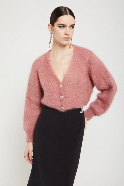 Ottod’Ame – Mohair Blend Fluffy Cardigan
