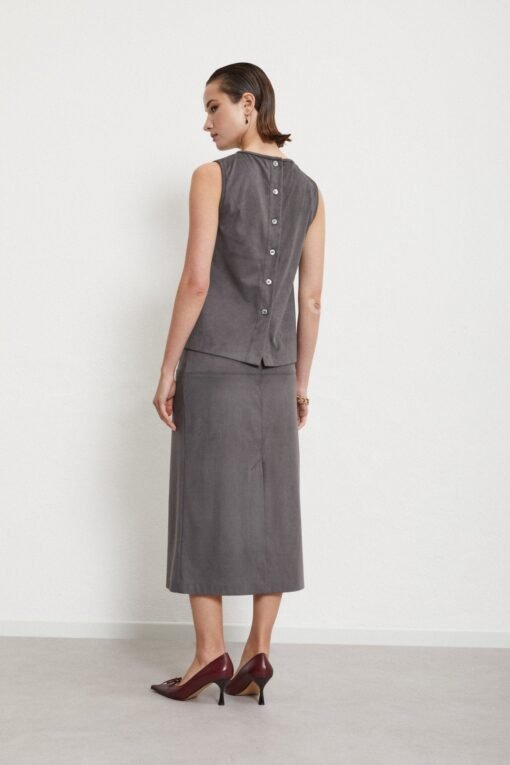 Ottod’Ame – Midi Skirt Leather Effect with Slit