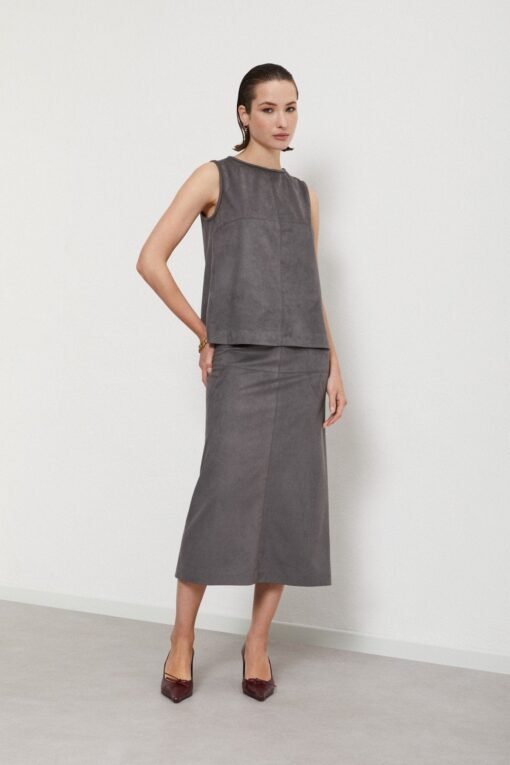 Ottod’Ame – Sleeveless Top Leather Effect