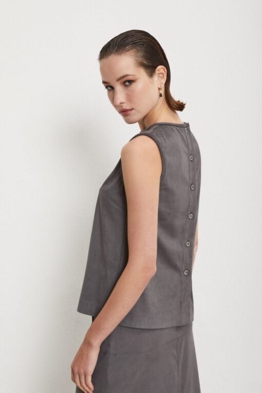 Ottod’Ame – Sleeveless Top Leather Effect