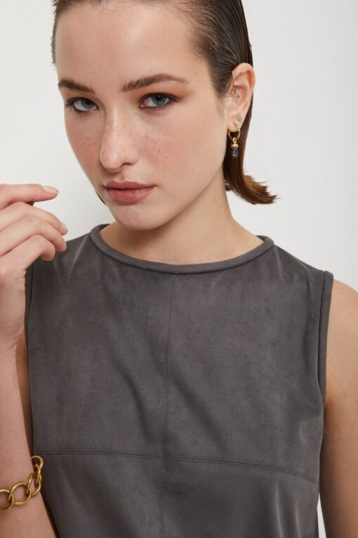 Ottod’Ame – Sleeveless Top Leather Effect