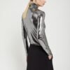 Ottod’Ame – Stretch Turtleneck T-shirt with Vinyl Effect