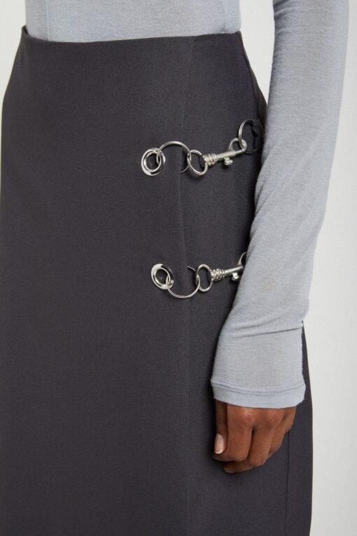 Ottod’Ame – Long Skirt with Grommet and Chain