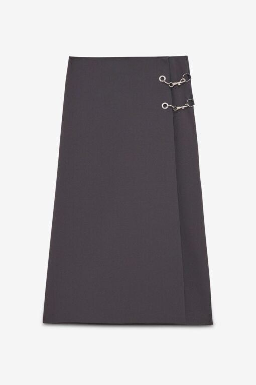 Ottod’Ame – Long Skirt with Grommet and Chain