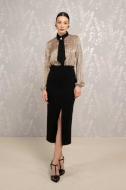 Le Sarte Del Sole – Contrast Pencil Printed Midi Dress Le Sarte Del Sole – Contrast Pencil Printed Midi Dress