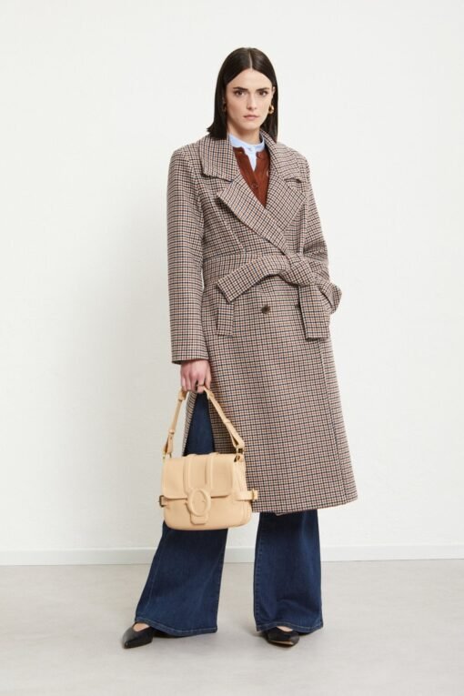 Ottod’Ame – Wool-blend check coat with lapels
