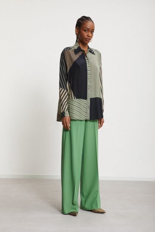 Ottod’Ame – Wool Blend Palazzo Trousers