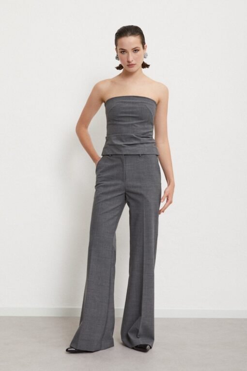 Ottod’Ame – Wool-Blend Bustier with Pleats