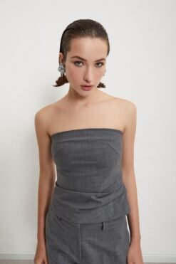 Ottod’Ame – Wool-Blend Bustier with Pleats Ottod’Ame – Wool-Blend Bustier with Pleats