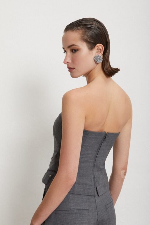 Ottod’Ame – Wool-Blend Bustier with Pleats
