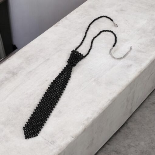Black Beaded Tie Black Beaded Tie