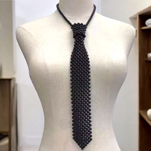Black Beaded Tie Black Beaded Tie