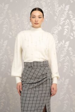 Le Sarte Del Sole – High Neck Pearl Sweater