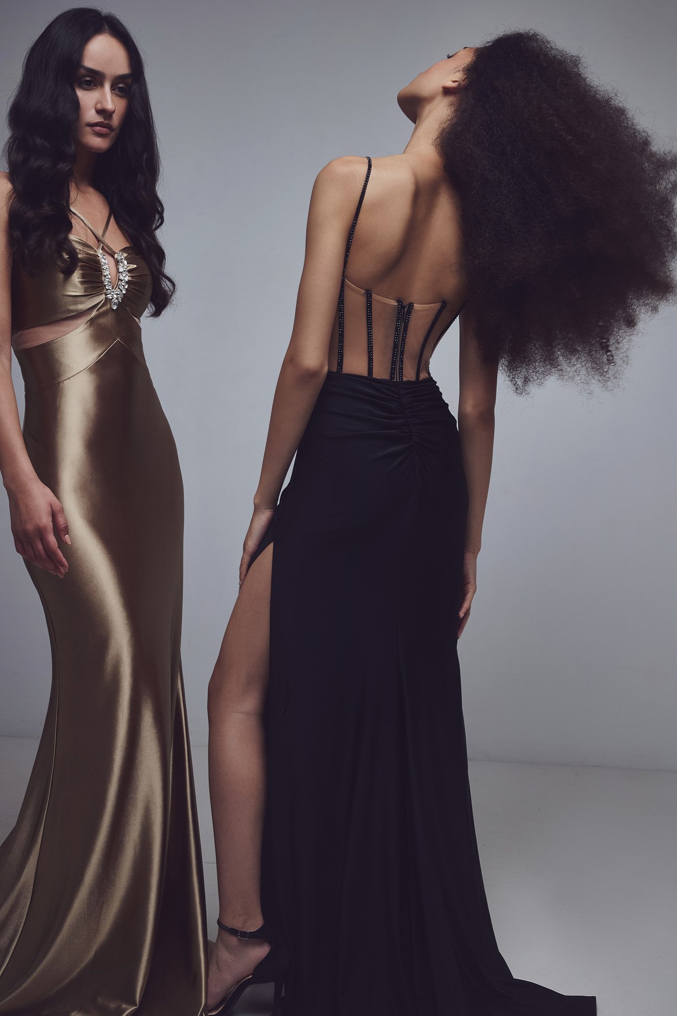 Premium Satin Cutout Gown
