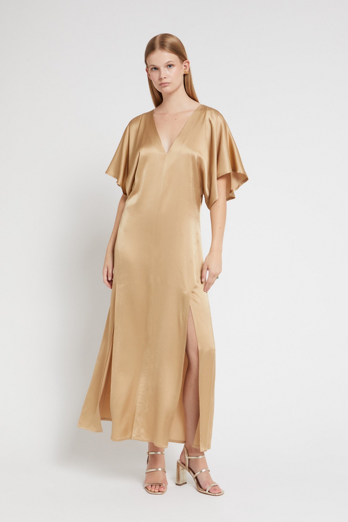 Viscose Long Dress with Slits