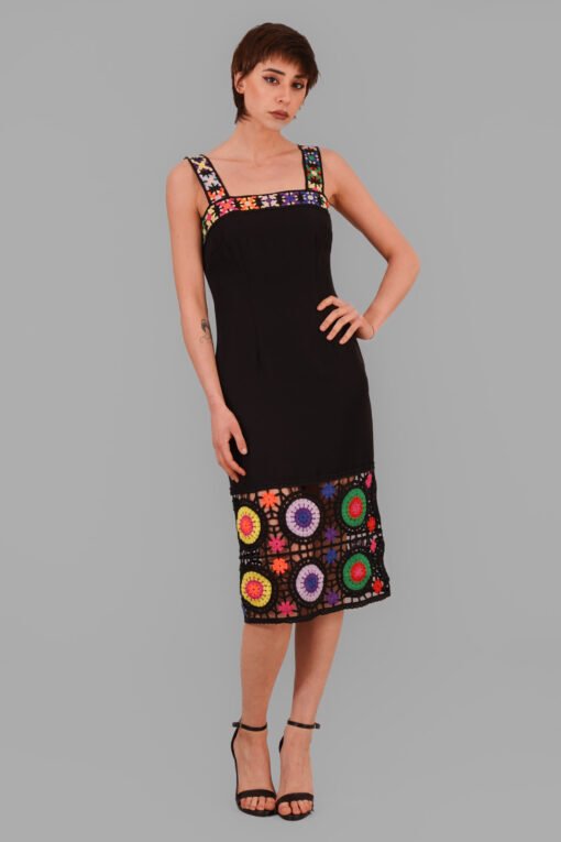 Square Crochet Midi Dress