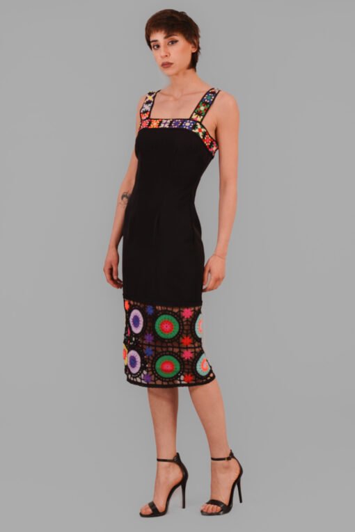 Square Crochet Midi Dress