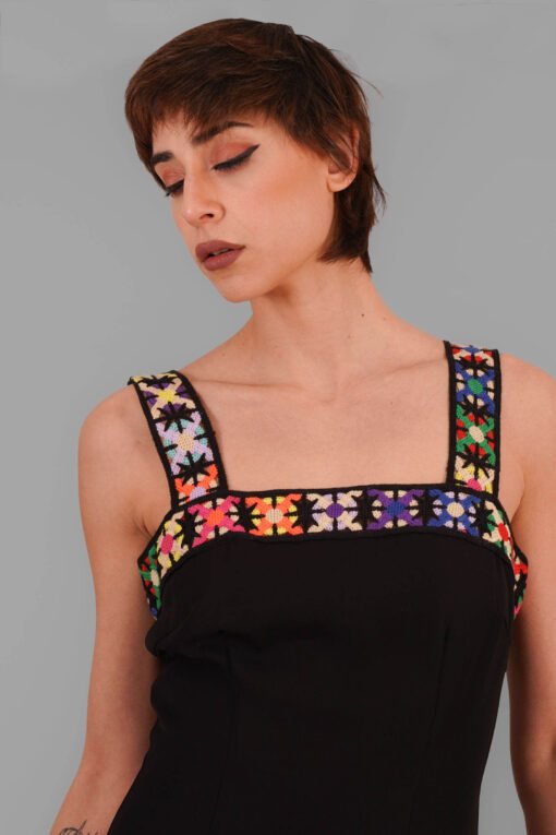 Square Crochet Midi Dress