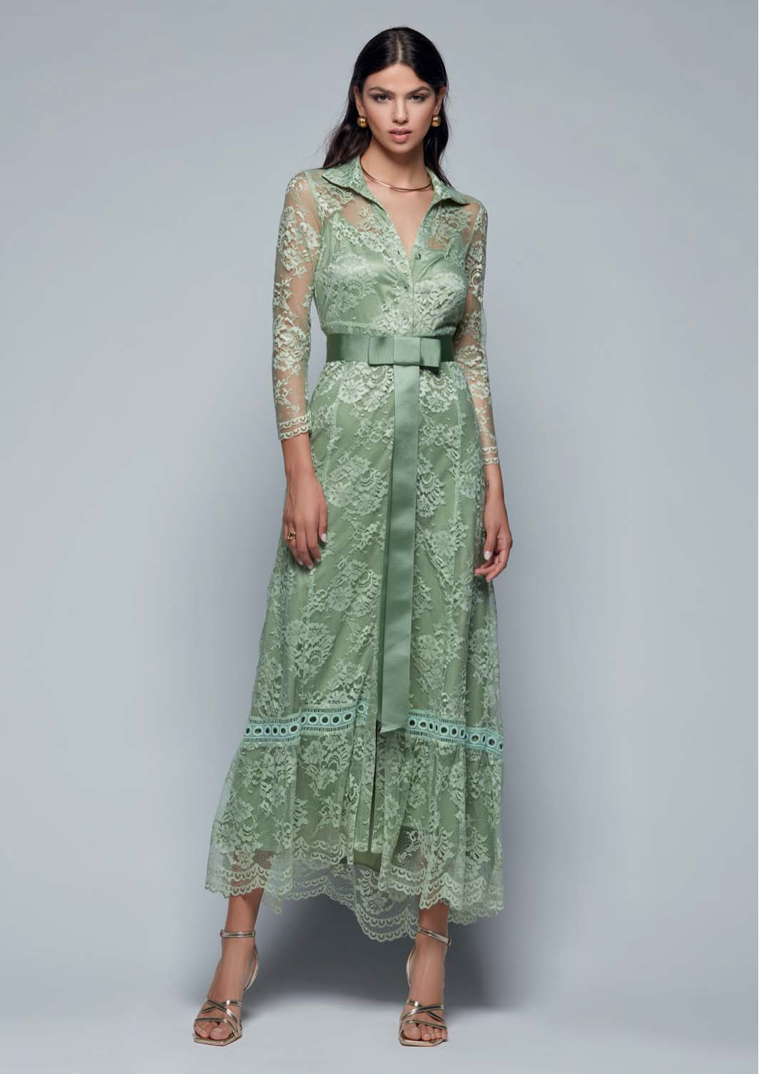 Exclusive Mint Green Lace Dress