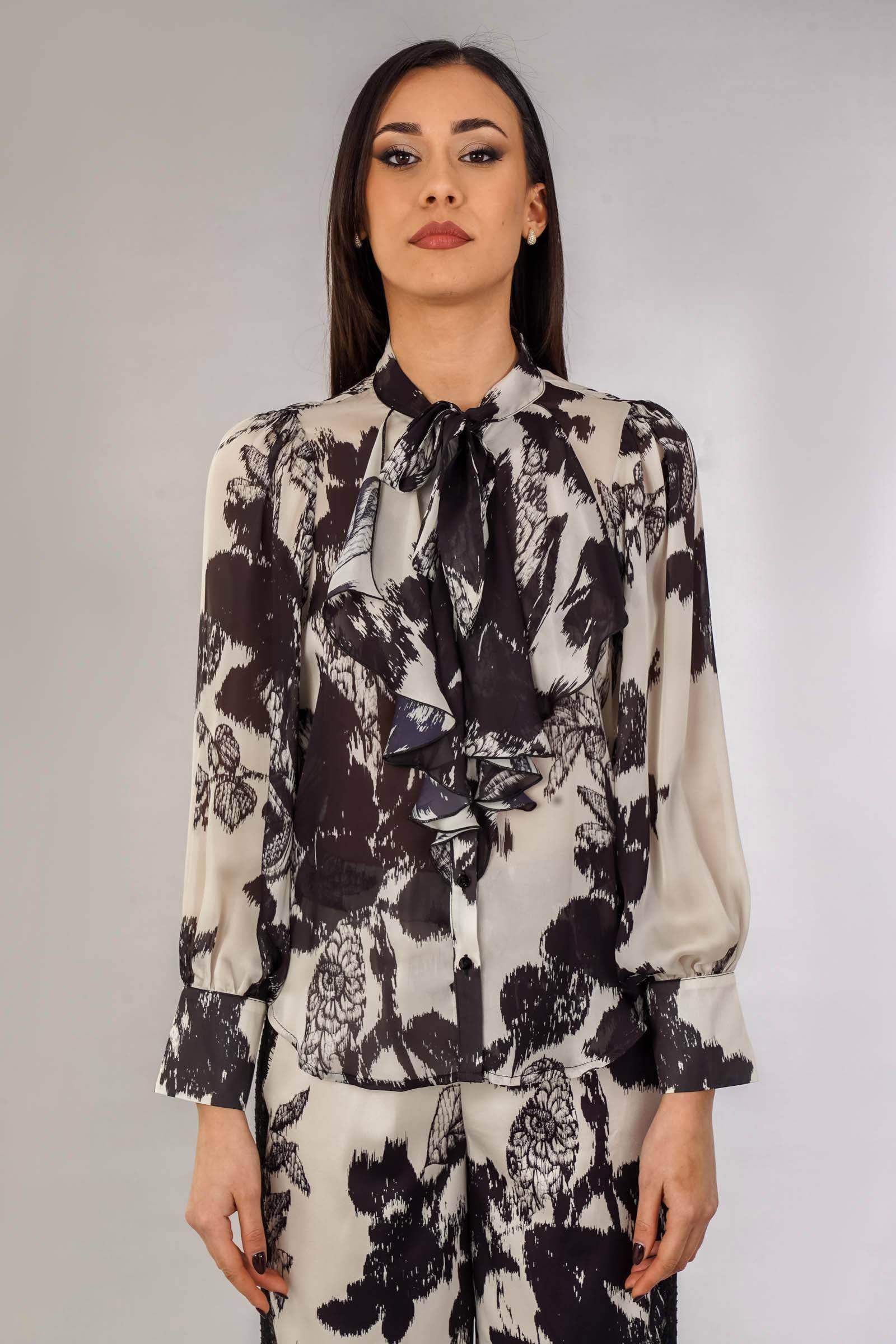 Exclusive Mono Floral Shirt Blouse Exclusive Mono Floral Shirt Blouse