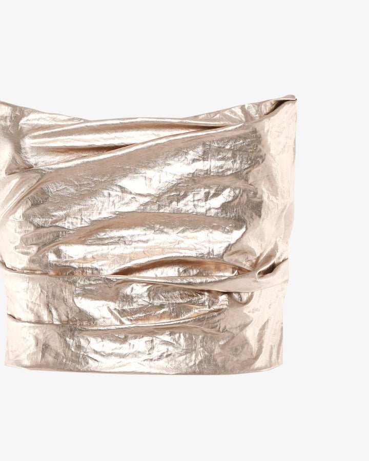 Strapless Corset Top in Metallic Gold
