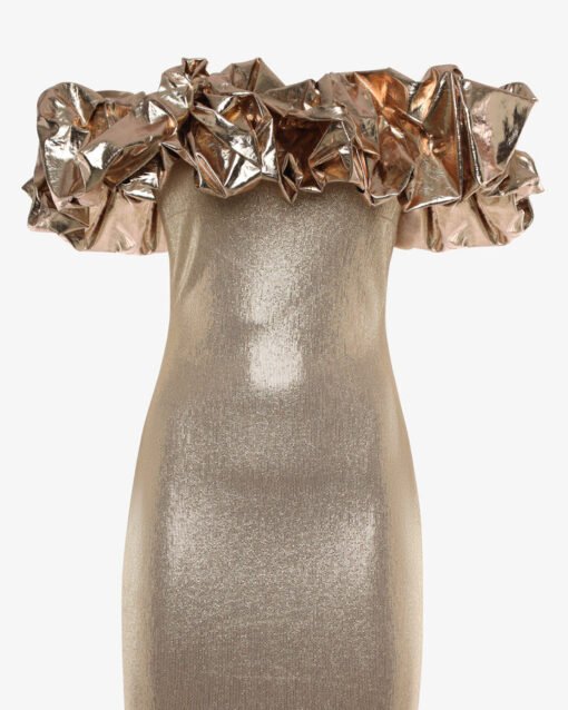 Long Mermaid Dress in Jersey with Removable Taffeta Shrug