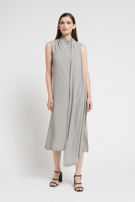 Midi Dress with Scarf