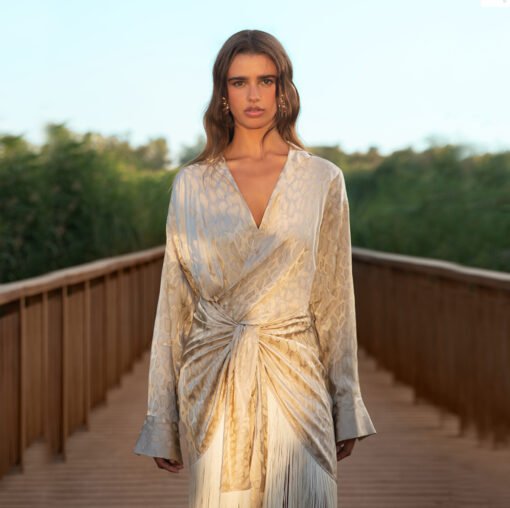 Beige Airosa Midi Shirt Dress