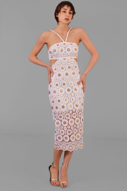 Lace Cut-out Midi Dress