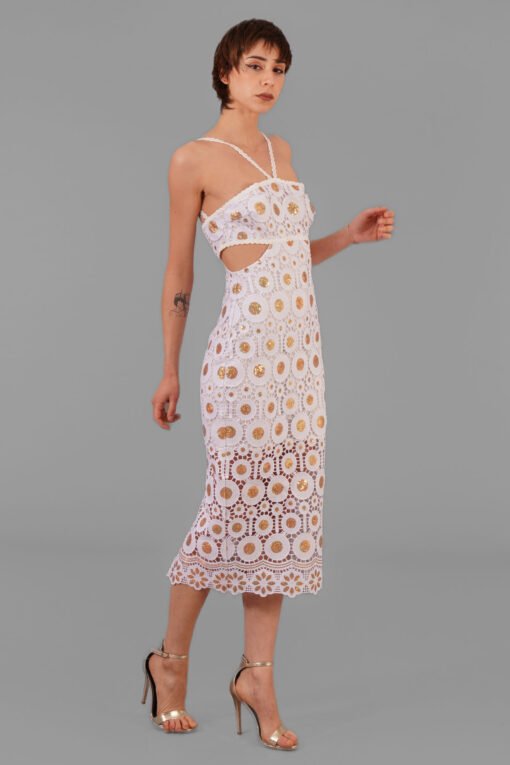 Lace Cut-out Midi Dress