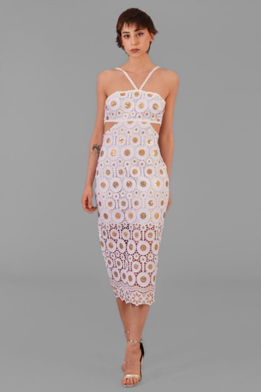 Lace Cut-out Midi Dress