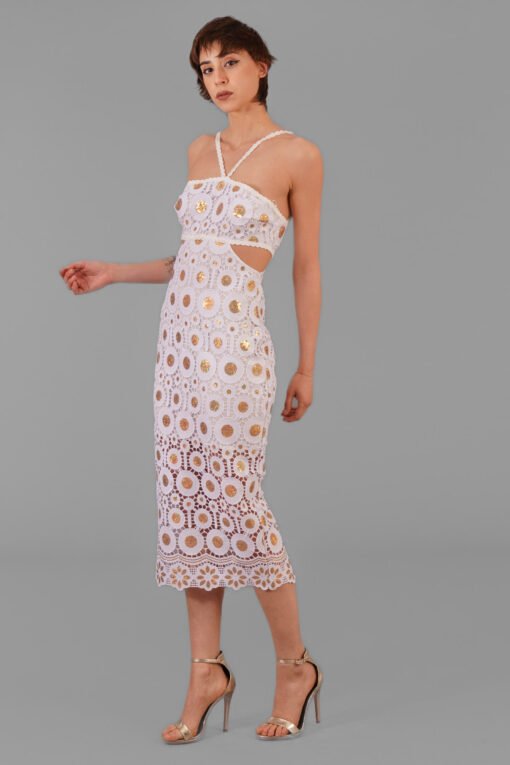 Lace Cut-out Midi Dress