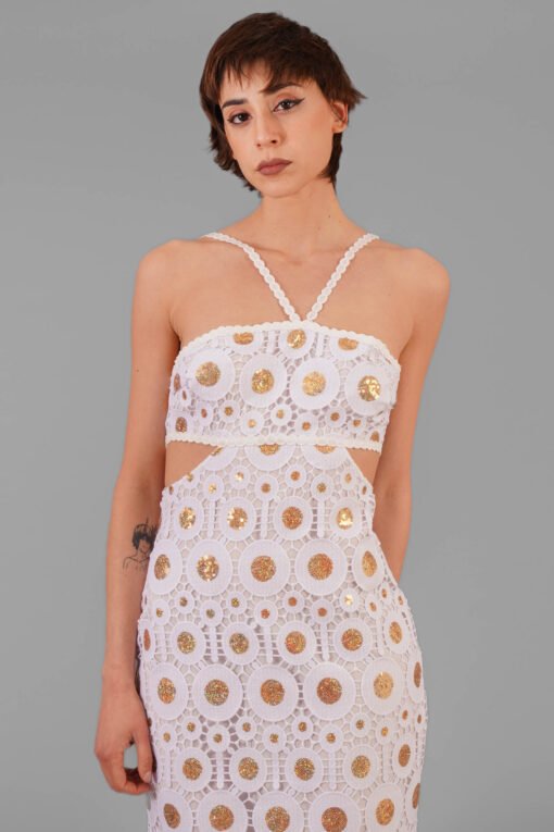 Lace Cut-out Midi Dress