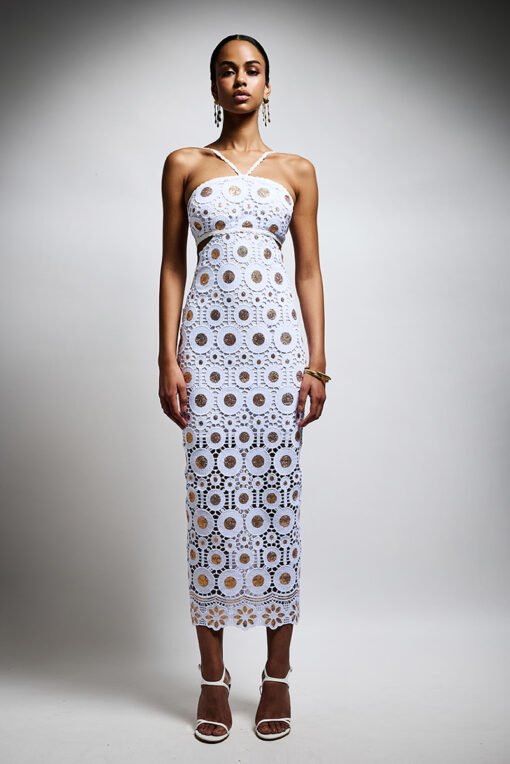 Lace Cut-out Midi Dress
