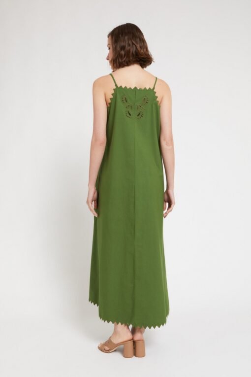 Cotton Long Dress with Cutwork Embroidery