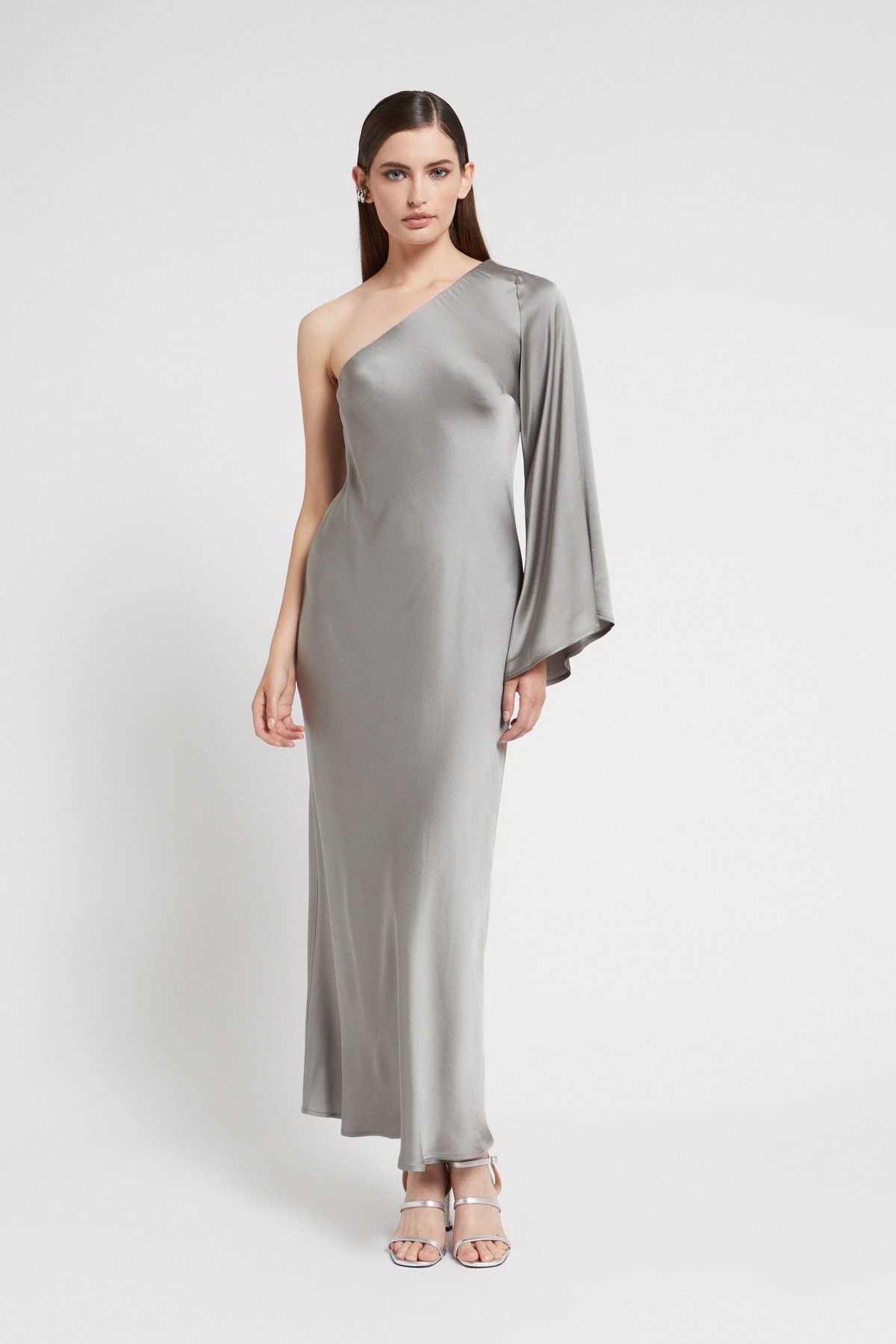 One-Shoulder Viscose Long Dress
